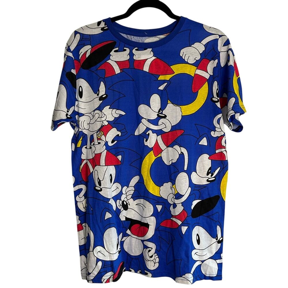 SONIC THE HEDGEHOG NWT All Over Print Sonic T-Shirt SS Size M